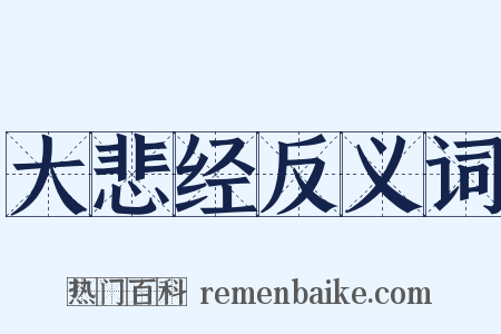 大悲经反义词是什么意思的图片